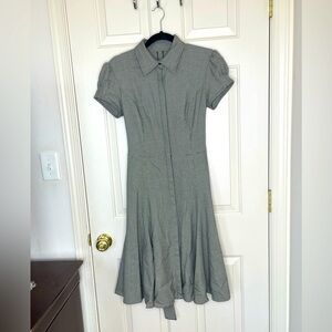 Ralph Lauren Sample Dress Black White Houndstooth Button Front Fit & Flare